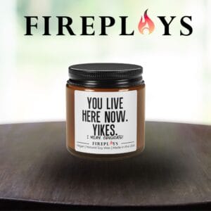 You live here now -new home candle