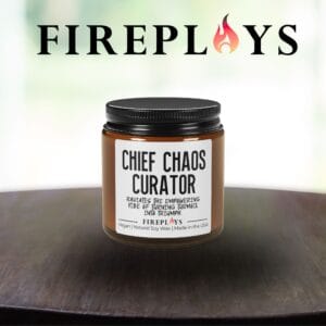 chief chaos curator candle, funny gift candle for chaos, scented soy candle, humor candle gift
